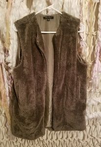 Olive Fur Vest